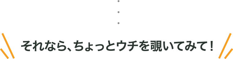 それなら、ちょっとウチを覗いてみて！